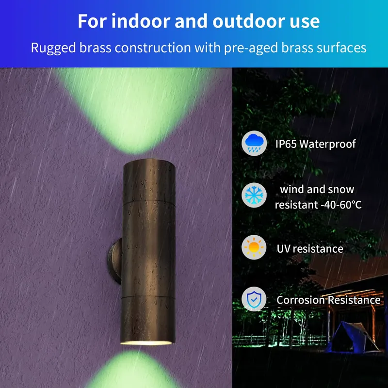 Durable Brass Outdoor LED Wall - огляд і ціна Smart Garden Light