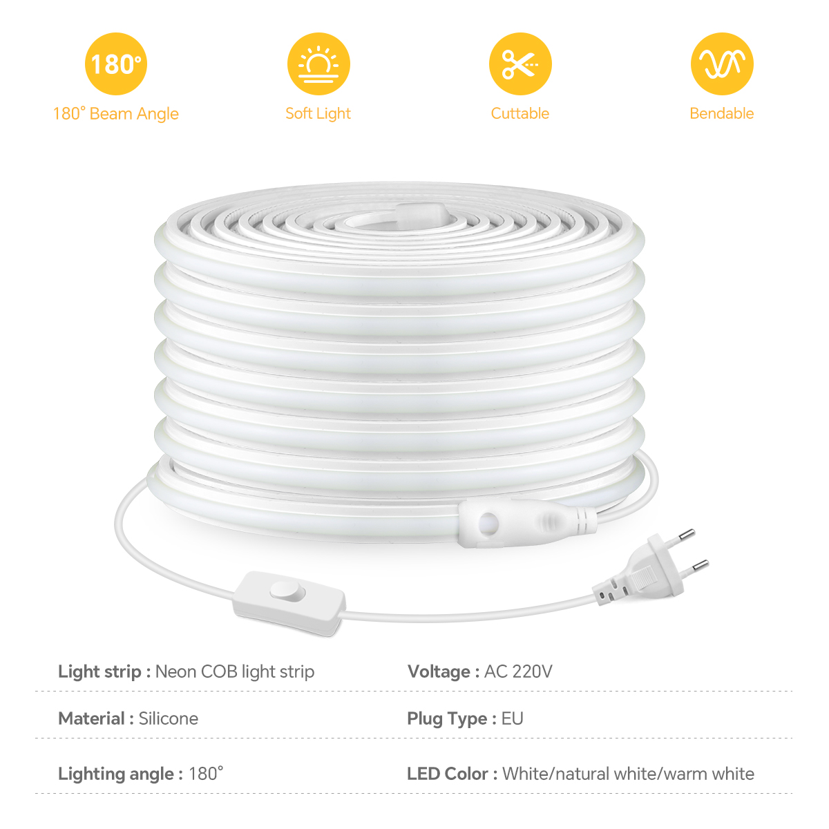 220V COB Led Strip High Densit - огляд і ціна Smart Garden Light
